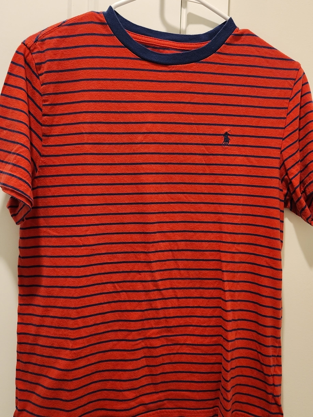 Ralph Lauren Red & Navy Striped Crewneck Tee